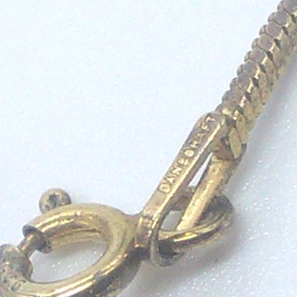 Vintage DANECRAFT 16" Gold Sterling Silver Flat Snake Chain Necklace Italy Signe - Picture 5 of 7